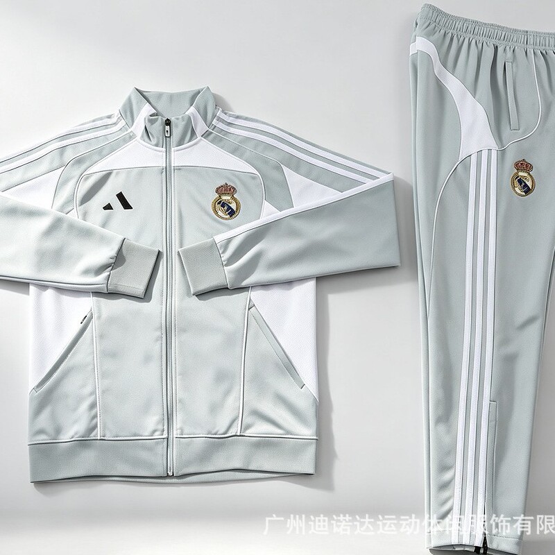 2627 New Version of Juventus, Manchester United, Roma, Chelsea, Real Madrid Retro Long Zipper Jacket Football Jersey Set Cross-Border
