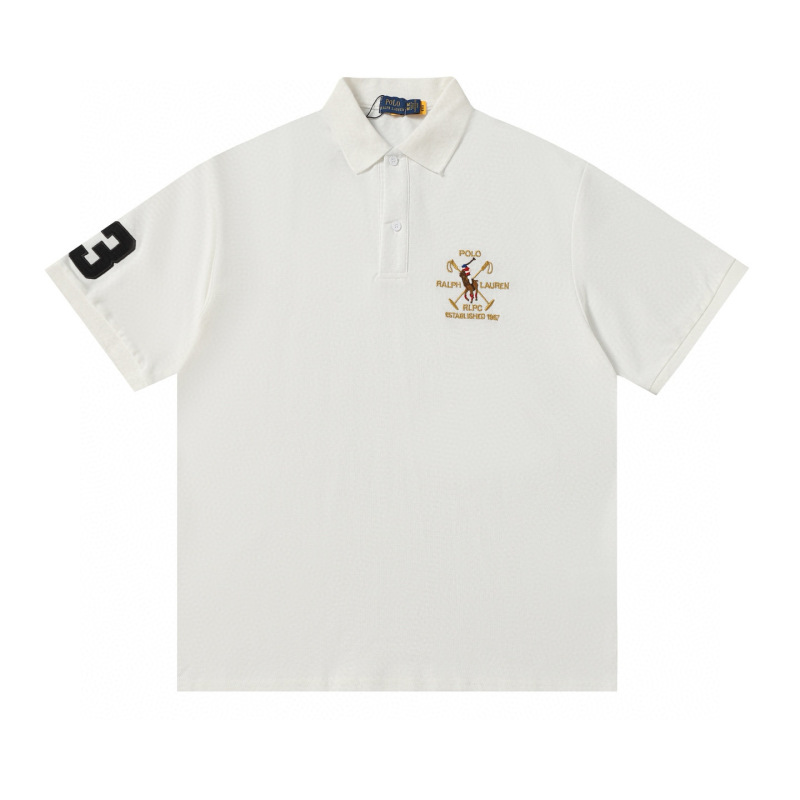 跨境拉夫三匹小马logo刺绣休闲赛马翻领Polo衫T恤短袖青年商务男|undefined
