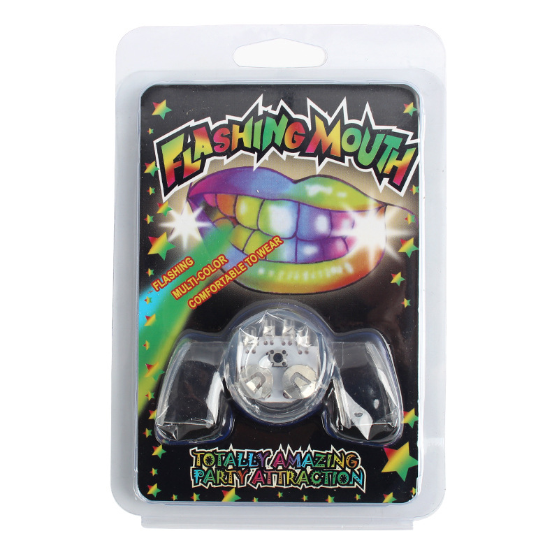 LED transparente luminoso tirantes de Halloween dientes luminosos flash tirantes luminosos juguetes luminosos accesorios de los dientes del fantasma lote