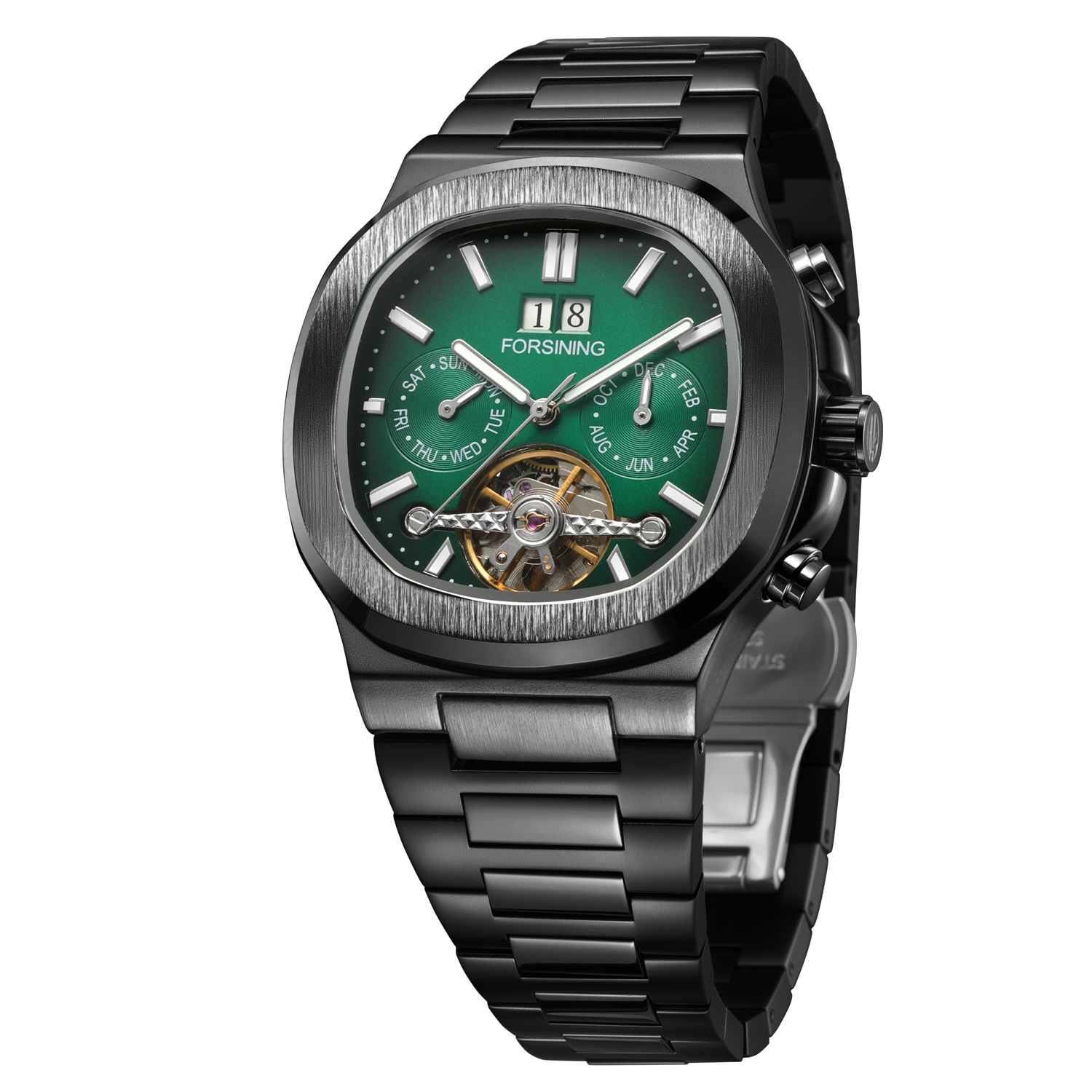 Forsining Automatic Men's Mechanical Watch Hollow Flywheel Design_voghion.com