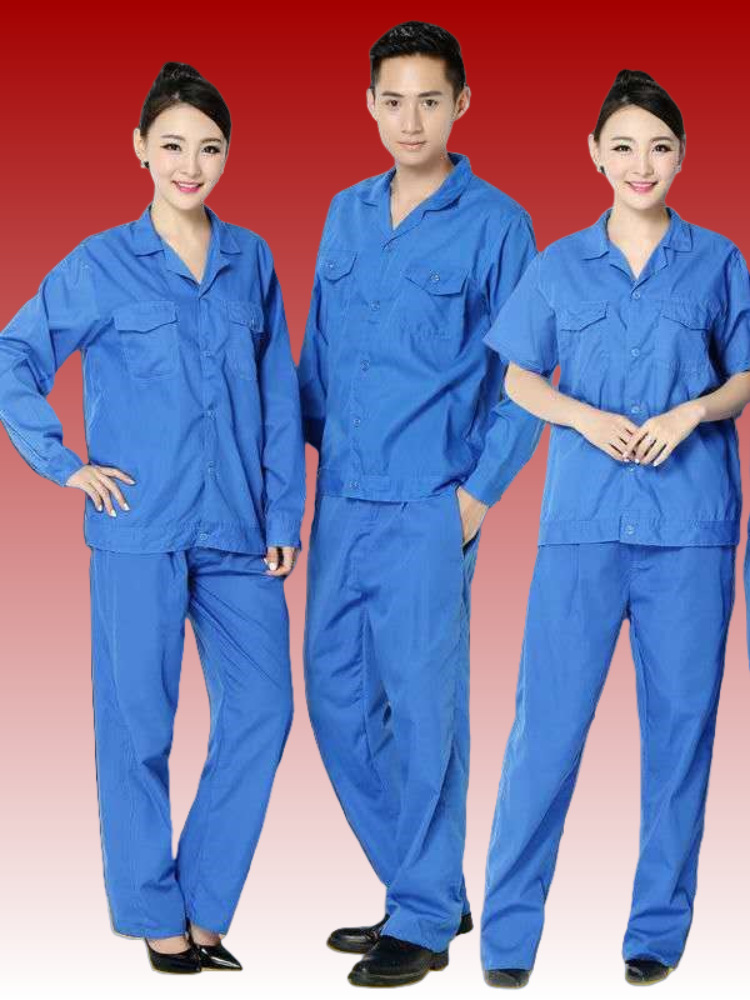 Ropa de trabajo de manga corta de verano, ropa de seguro laboral, poliéster, algodón, transpirable, absorbente de sudor, ropa de trabajo de taller, ropa de trabajo delgada, ropa de fábrica, secado rápido
