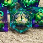 定制跨境树脂骰子哥特式暗黑风格桌面棋牌游戏星空液体树脂骰子