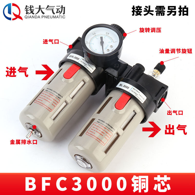 エアタック型エアソースプロセッサー 2・3連油水分離器 AFC2000 エアフィルター圧力調整弁|undefined