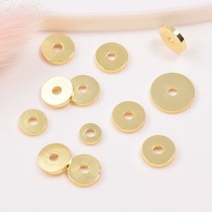 Color-preserving 18k gold-covered glossy straight-cut spacer wheel piece diy handmade bracelet beaded spacer jewelry accessories material