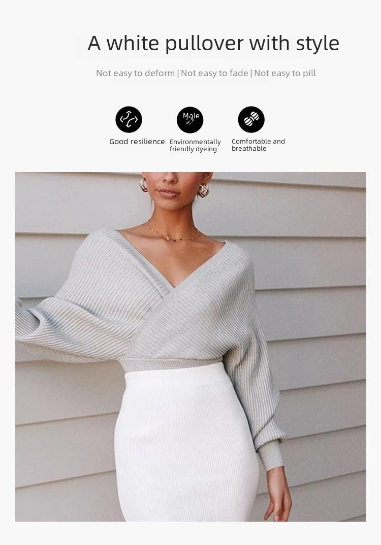 Pull en maille femme élégant manches longues coupe cintrée_voghion.com