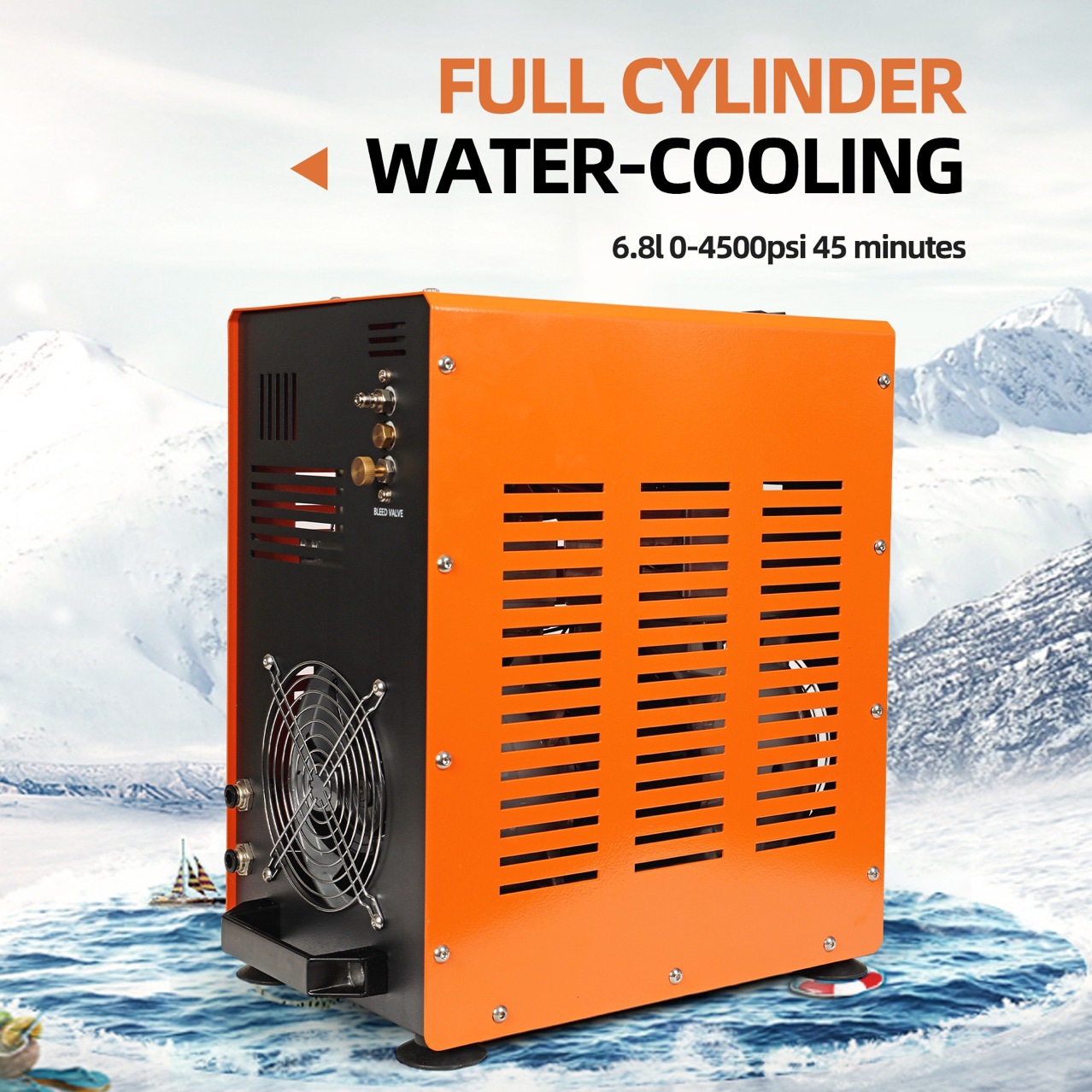 无油双缸水冷电动打气机大瓶30mpa供气可调测压泵高压充气泵40mpa