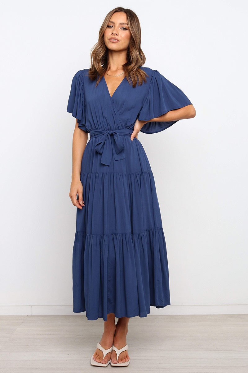 269g Weight Midi Dress Dress Length Type Short Sleeve Sleeve Length Princess Dress Dresses Type Regular Sleeve Sleeve Type Cotton, Polyester Fabric Type Mid Waist Waist Line Holiday, Daily, Selfie Occasion V Neck Neckline Regular Fit Fit Type Solid Color Pattern Summer Season Women's Gender Casual, Elegant, Streetwear Style Wholesale Women's Casual Elegant Streetwear Solid Color Holiday Daily Selfie V Neck Short Sleeve Princess Dress 52