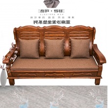 棉麻沙发垫亚实木老式红木椅子坐海绵家用坐可拆洗四季通用亚马逊