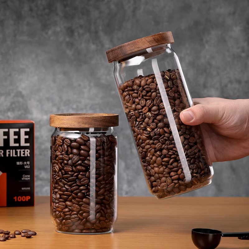 Botella de vidrio de té de flores, tanque de sellado doméstico, tanque de exhibición de té de grado alimenticio, tanque de almacenamiento de productos secos, tanque de almacenamiento a prueba de humedad con cubierta