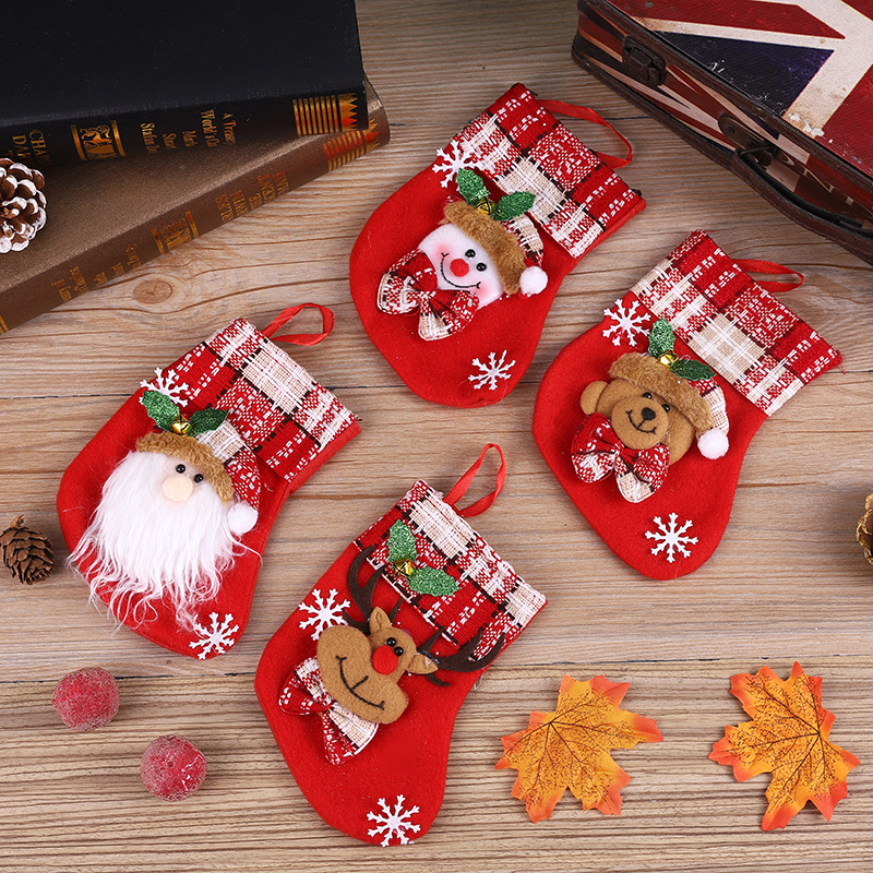 Christmas Cute Santa Claus Snowman Nonwoven Party Christmas Socks 1 Piece display picture 1