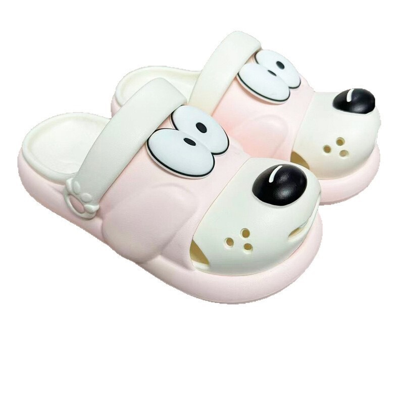 2026 Cute Cartoon Dog Two-Tone Thick-Soled Clogs Height-Increasing Women's Outdoor Slippers with a Soft Cushioning Feel Garden Shoes