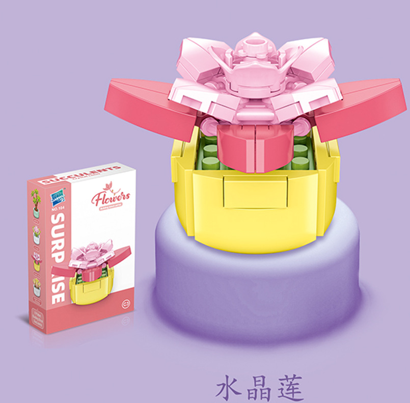Diamante caballo bloques de construcción flor suculenta olla creativa ramo decoración compatible con Lego niños pequeñas partículas ensambladas juguetes al por mayor