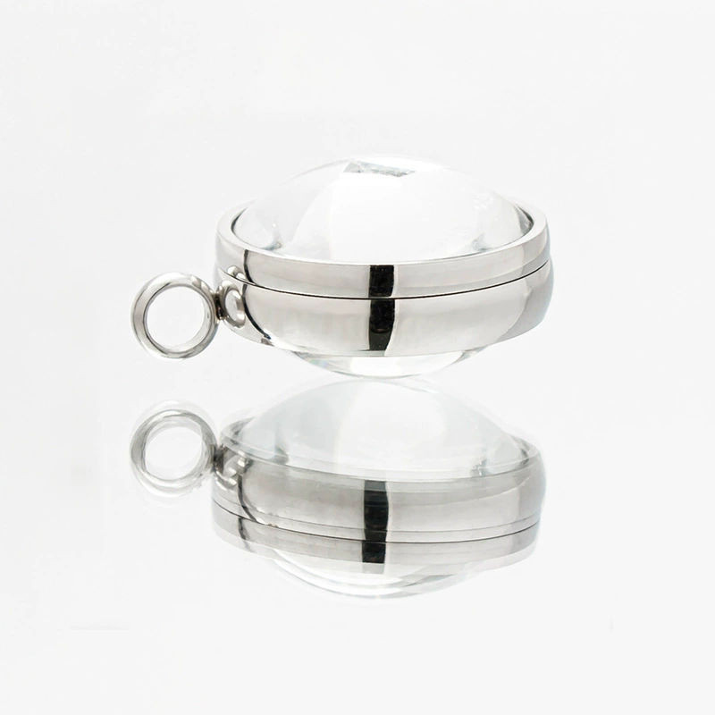 Круглая изогнутая стеклянная фазовая коробка FLOATING LOCKET Толстое стекло Gawu Box Подвеска Ms. Cinnabar