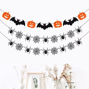 Halloween Party Decoration String Flag Pumpkin Bat String Flag Spider Spider Web Felt Pull Flag Pull Flower Company