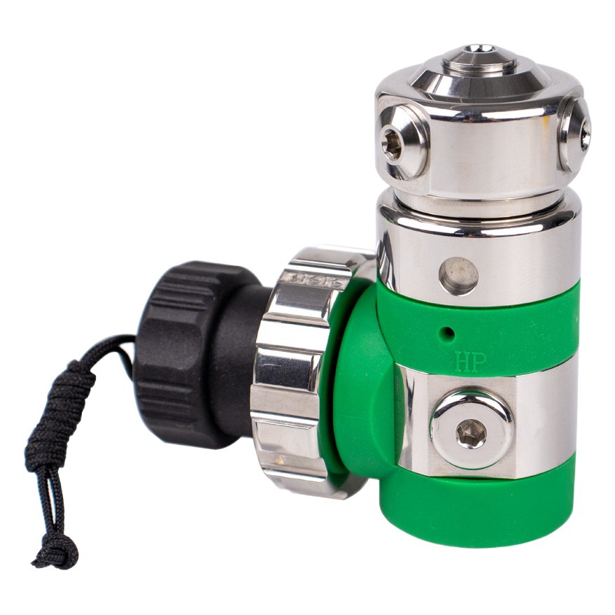 HOTDIVE regulador de descompresión de oxígeno puro equilibrio tipo pistón adaptado al oxígeno 100% con tubo verde de 1 m con medidor