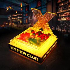Bar KTV Acrylic Ice Texture Charging Light Fruit Plate LED Creative Ice Sealed Single Layer X Snack Plate Fruit Platter