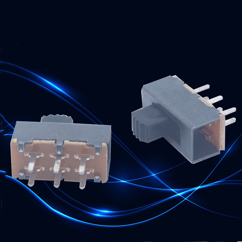 供应大拨动开关 滑动开关双排立式六脚直插二档拨动开关