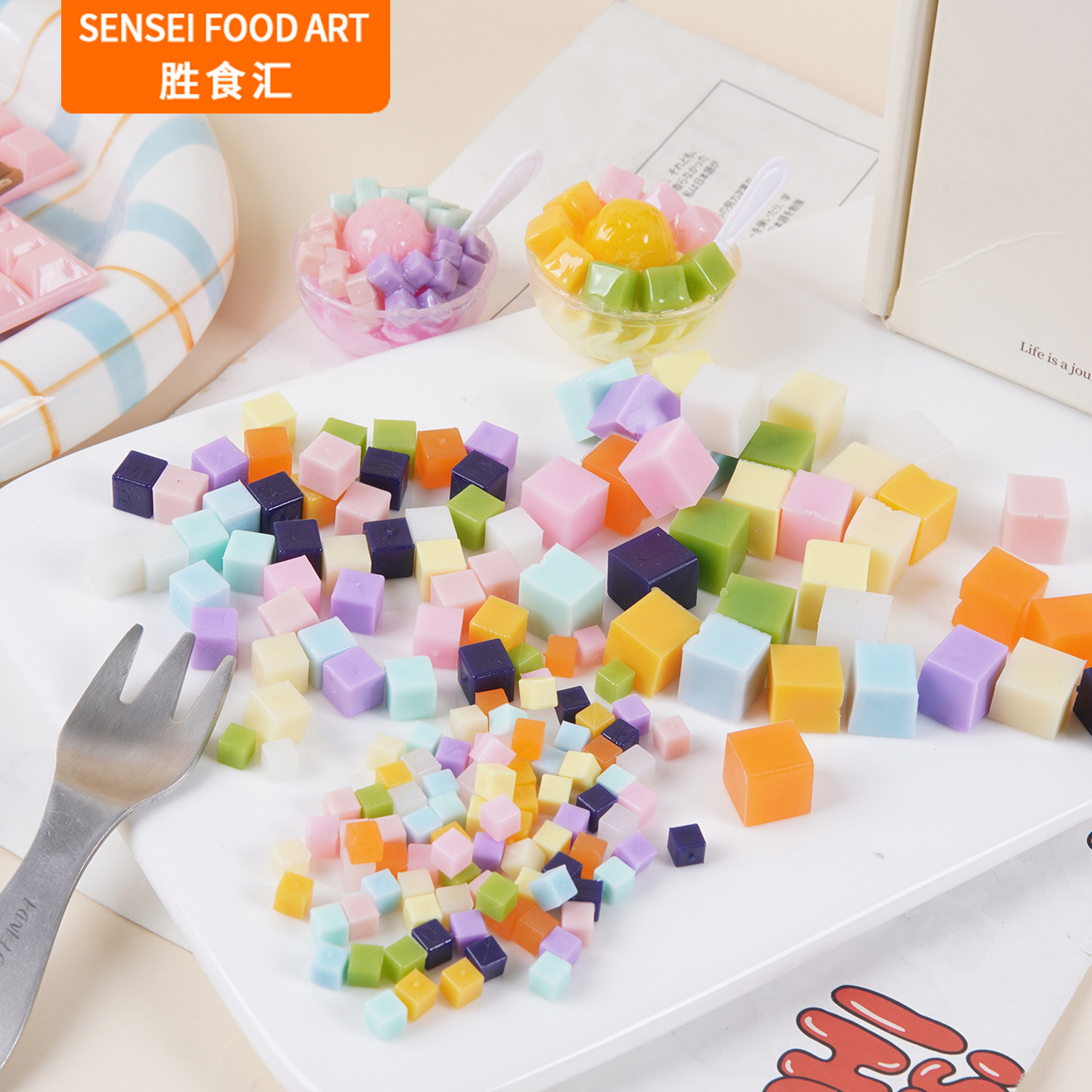 Miniature Realistic Fruit Candy Pieces, Coconut Pieces, DIY Food Toys, Handmade Fruit Platter, Dessert Cake Accessories