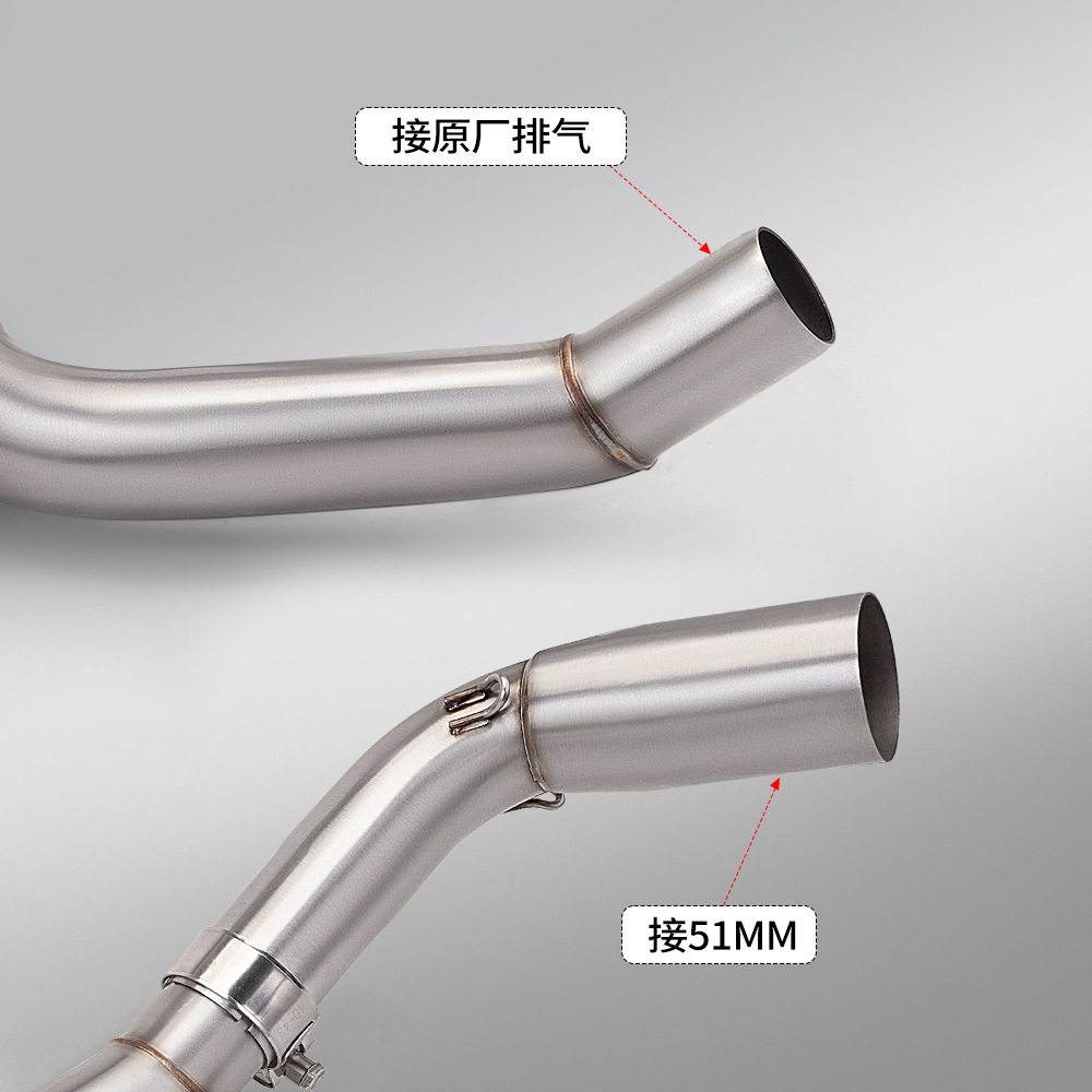 Motorcycle modification for SV650X: Stainless steel split front exhaust pipe suitable for SV650, 2016-2026