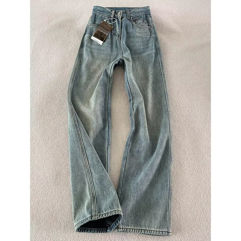 Men's Clothing Men's Plus Size Curved Flare Jeans Black Elastic Waist High Street Style Spring Autumn Fashion Vibe Pants_voghion.com