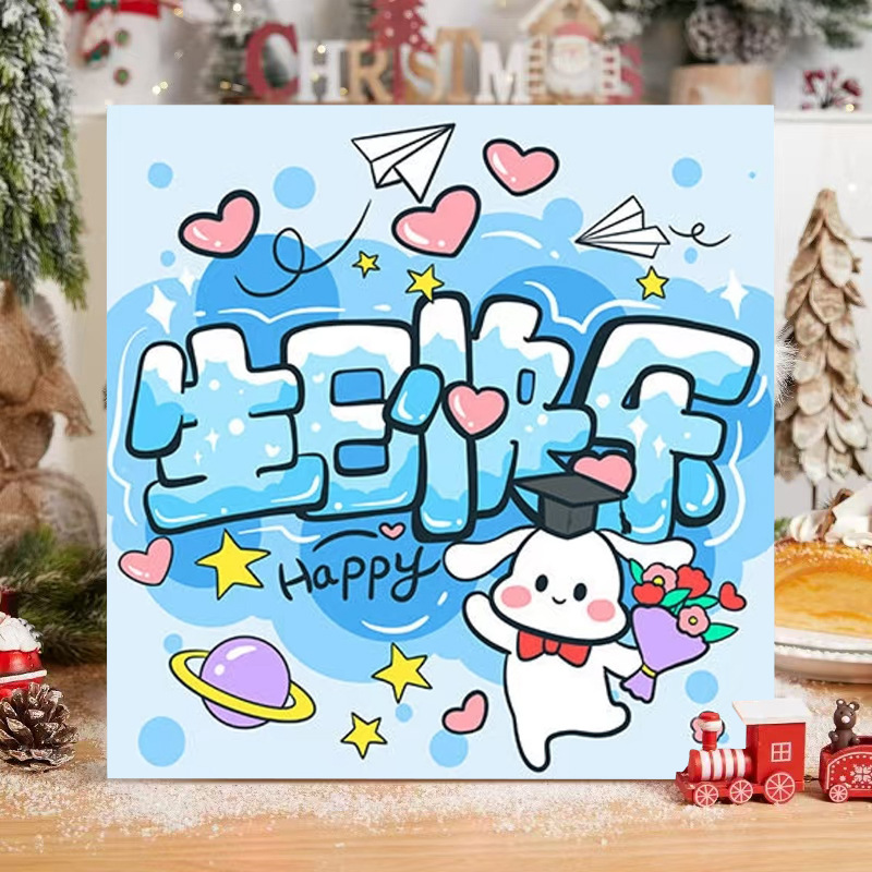 サンリオデジタル油絵 diy 手描きカラーリングクロミメロディー漫画かわいい装飾画メーカー卸売|undefined