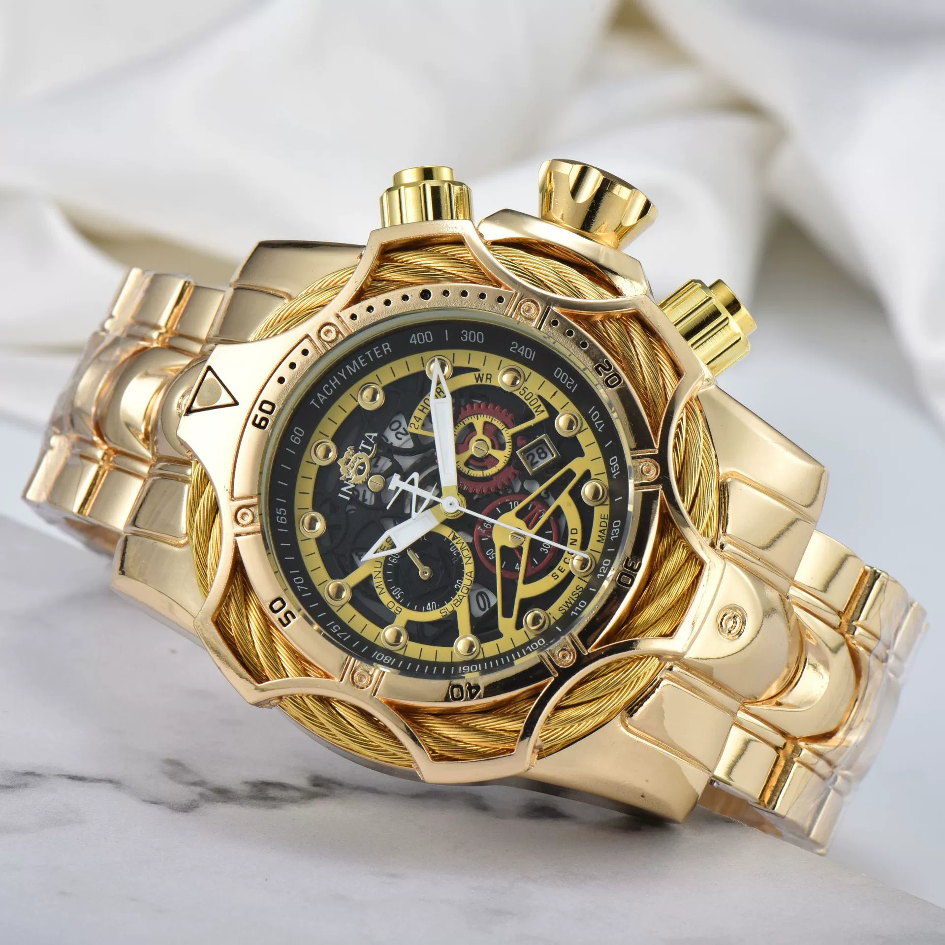 Независимая станция трансграничные горячие продажи wish часы для внешней торговли Infer мужские часы INVIC большой циферблат стальной ремень спортивные часы