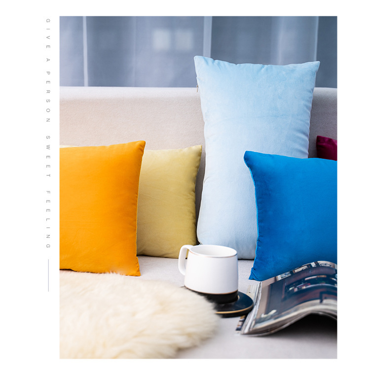 Fashion Style Fashion Solid Color Velvet Pillow Cases