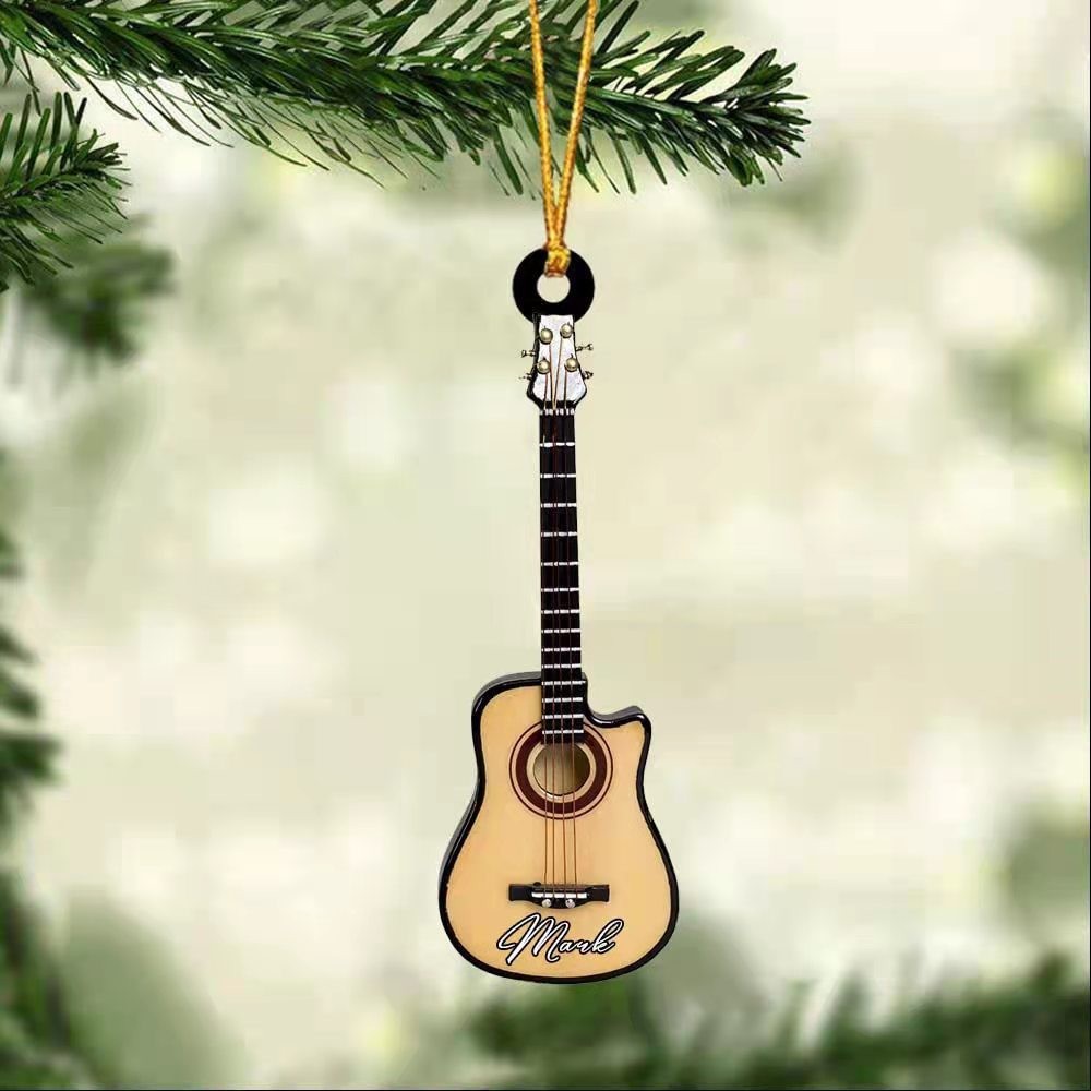 Nueva creativa personalizada mini Navidad amantes de la guitarra acrílico plana Espejo Retrovisor Del Coche adornos decoraciones image 14