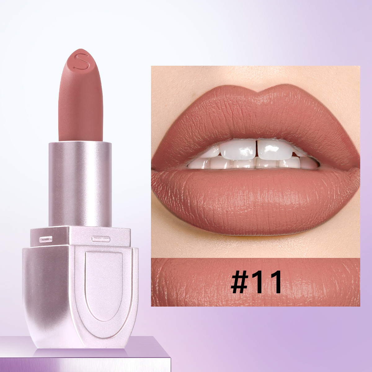 SAS Europa y los Estados Unidos transfronterizos impermeable impermeable impermeable taza humectante de goma fluorescente color natural semi-silicona lápiz labial