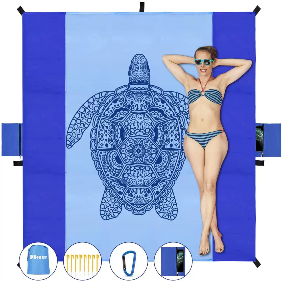 亚马逊爆款野餐垫户外图案野餐地垫防水便携地席沙滩露营垫草坪垫