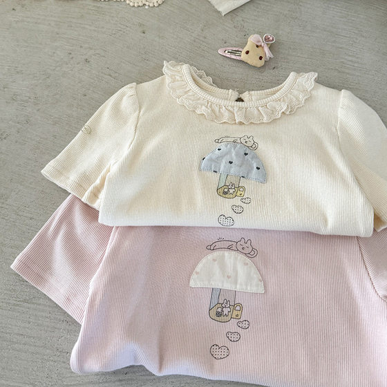 Girls' Summer suit 2025 New Style Baby Clothes Summer Thin Baby Split Two-piece Class A