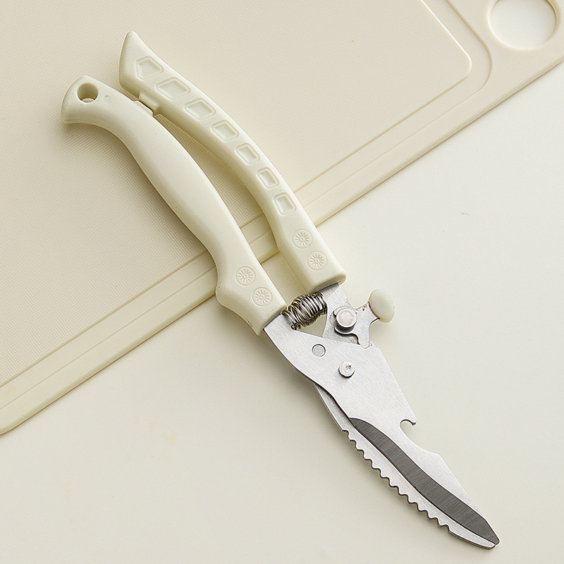 Tijeras de hueso de pollo de cocina, tijeras domésticas, potentes tijeras de cocina, tijeras de hueso de pollo multifuncionales para matar pescado, tijeras de rebote de comida de barbacoa