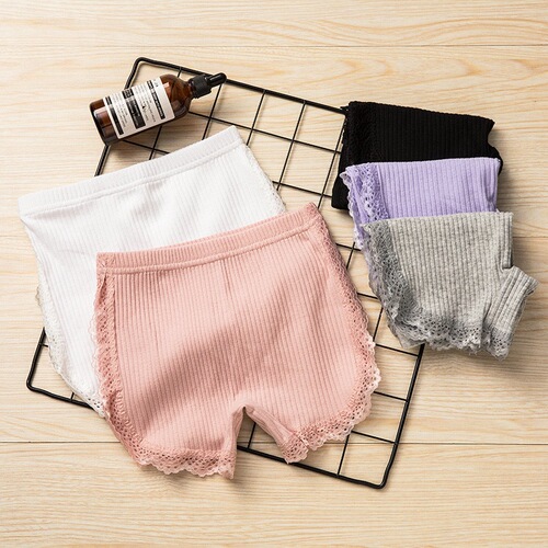 Girls' Safety Pants 2-in-1 Big Kid Insurance Pants for Girls Summer Double Layer Breathable Ruffled Shorts Anti-Slip Shorts