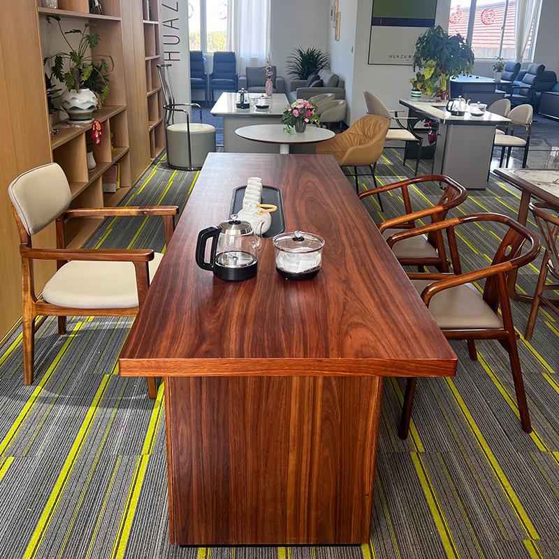 现代实木胡桃茶台带茶炉茶室小户型高端茶桌客厅茶盘茶几桌椅