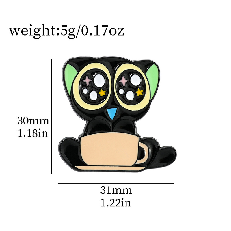 漫画かわいい猫金属バッジ羅小黒ブローチ星目子猫個性創意滴油バッグアクセサリー|undefined