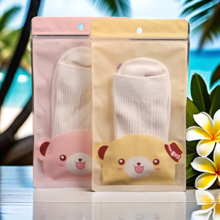 Children's socks packaging bag baby socks pants saliva towel boat Socks self-sealing inner stockings rubber band transparent spot