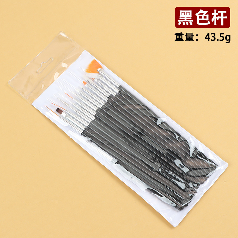 15 sets of commonly used nail brush set painting flower painting pull line phototherapy plastic rod nail brush tools wholesale