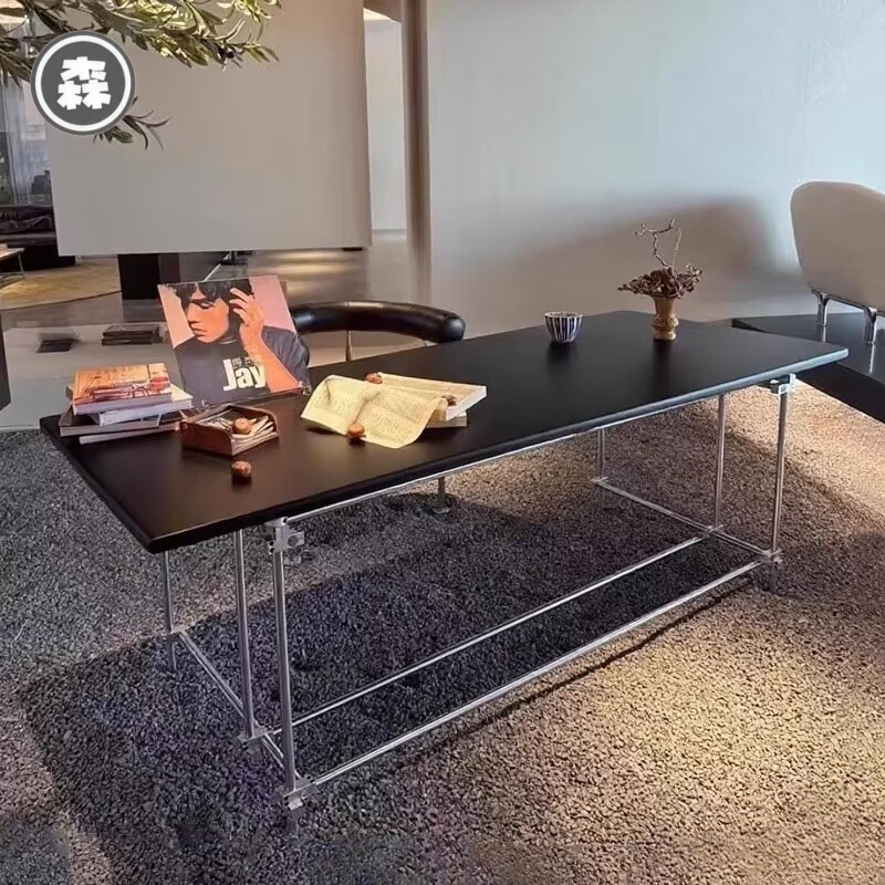 Bauhaus Light-Axis White Ash Wood Desk, Vintage Industrial Style Long Table, Designer Dining Table, Studio Conference Table Bauhaus Light-Axis White Ash Wood Desk, Vintage Industrial Style Long Table, Designer Dining Table, Studio Conference Table