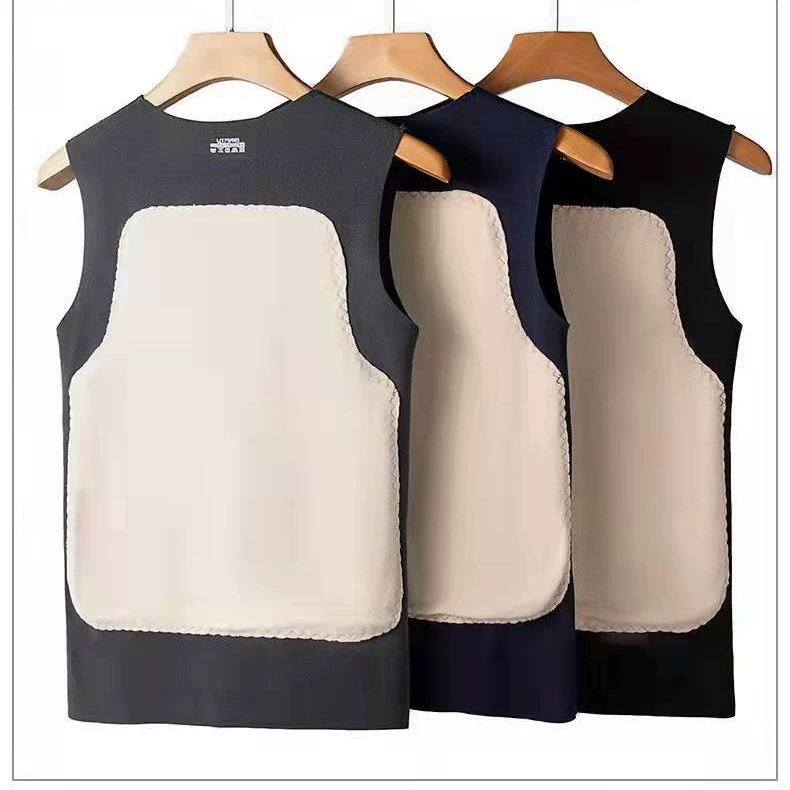 Заводские товары через бесшовный двусторонний Мужской терможилет, Женская утолщенная рубашка с нашивкой на животе и спине на флисовой подкладке