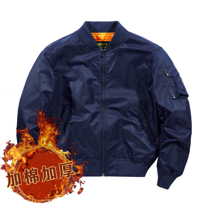Autumn and Winter Ma1 Pilot Jacket Men's Loose Baseball Collar Jacket Men's American Casual Work Jacket Cotton Jacket Men