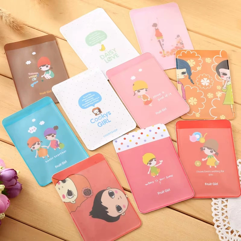 Прозрачный держатель для карт PVC с мультяшным дизайном, держатель для студенческих и рабочих бейджей, держатель для карт с возможностью нанесения логотипа