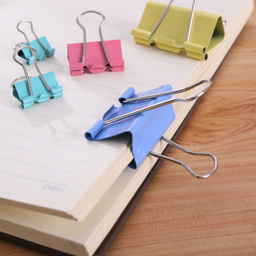 Office color long tail clip, stationery wholesale small clip, bill folder, black metal dovetail clip