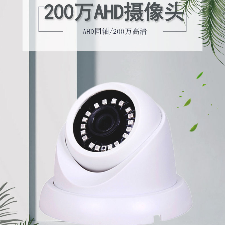 Indoor AHD Coaxial Analog Camera Small Conch Hemisphere HD Night Vision Monitoring Head 2 million Foreign Trade Camera