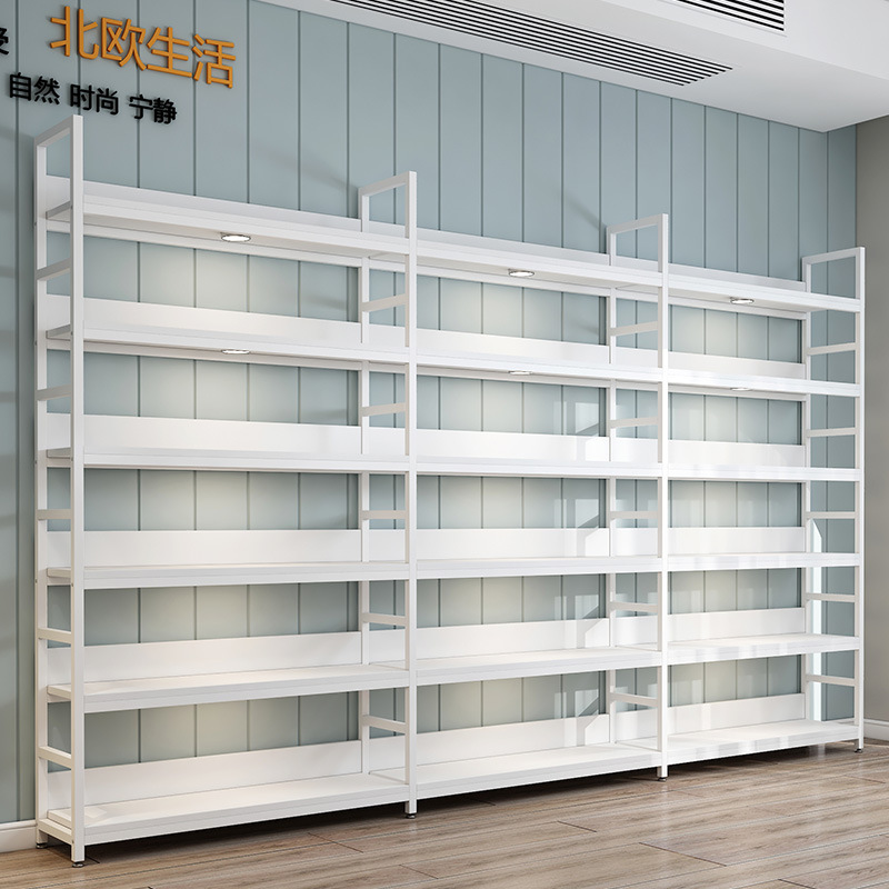 Shelf Storage Rack Multi-layer Commercial White Shelf Supermarket Storage Rack Floor Storage Rack Shoe Rack Express Display Cabinet