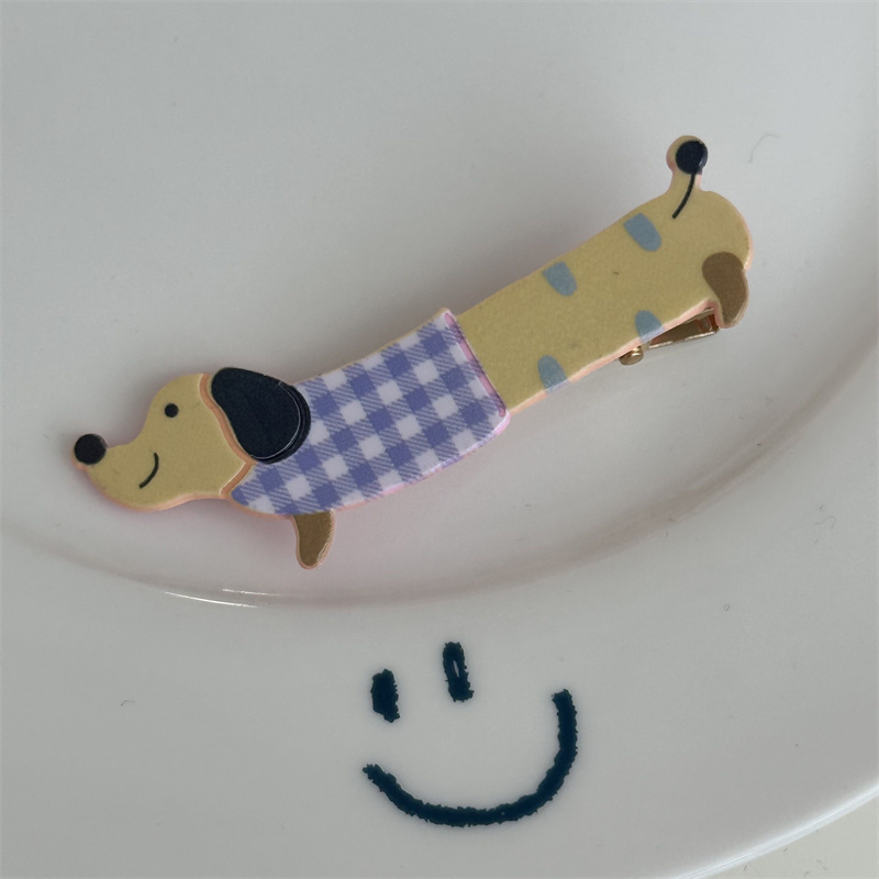 Forcina per capelli a forma di cucciolo, dolce, ragazza dei cartoni animati, a forma di cuore, a forma di becco d'anatra, lunga, con frangia, fermaglio per capelli spezzati, accessori per capelli Nuovo_voghion.com