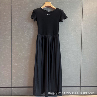 Mm25 New Summer Style Stereo Waist-Cut Splicing Large Skirt Daily Casual Dress