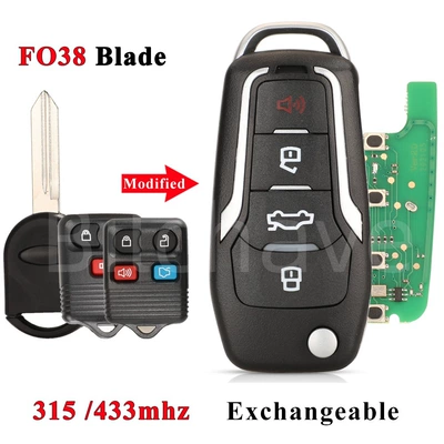 Car Keys – Suitable for Ford Split-Type - 4d63-chip-fo38-silver