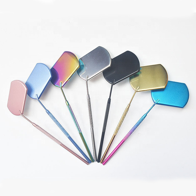 Spot stainless steel eyelash grafting mirror handheld square…