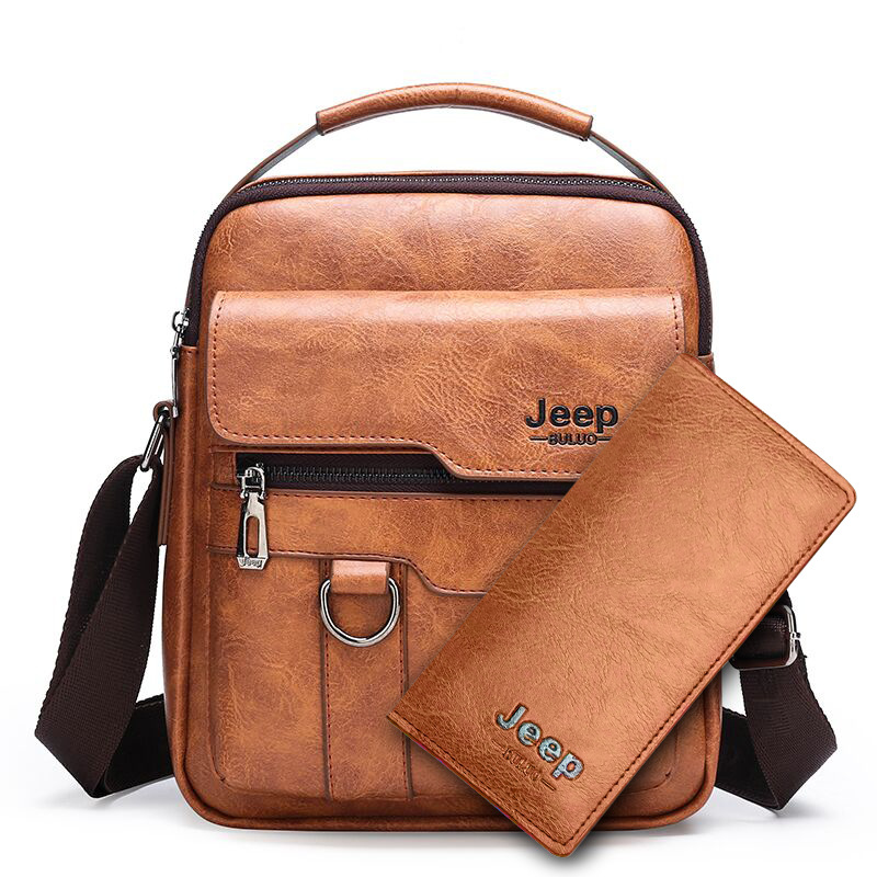 Traje combinado retro Bolso de hombre de negocios Bolso de hombro de gran capacidad Bolso de mensajero de los hombres Marca de moda Maletín portátil Comercio exterior