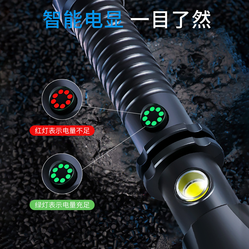 Linterna anti-Lobo transfronteriza palo de diente de lobo martillo de ventana roto COB linterna al aire libre autodefensa artefacto patrulla emergencia billar palo